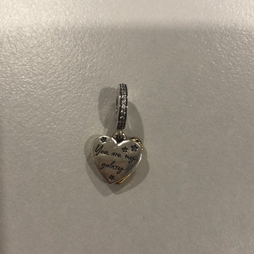 Shooting star hearts double dangle charm